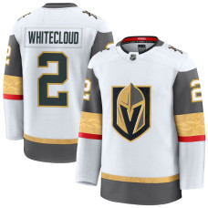 Youth Vegas Golden Knights #2 Zach Whitecloud Away Premium White Jersey