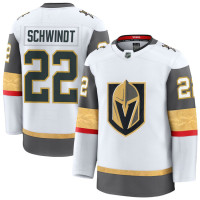 Youth Vegas Golden Knights #22 Cole Schwindt Away Premium White Jersey