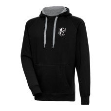 Vegas Golden Knights Antigua Metallic Logo Victory Black Pullover Hoodie