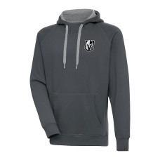 Vegas Golden Knights Antigua Metallic Logo Victory Pullover Charcoal Hoodie
