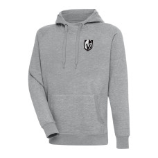 Vegas Golden Knights Antigua Metallic Logo Victory Heather Gray Pullover Hoodie