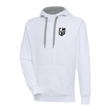Vegas Golden Knights Antigua Metallic Logo Victory White Pullover Hoodie