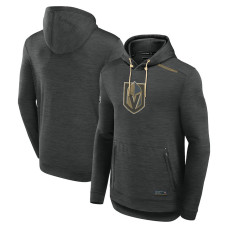 Vegas Golden Knights Authentic Pro Tech Heather Charcoal Pullover Hoodie Vegas Golden Knights Authentic Pro Tech Heather Charcoal Pullover Hoodie