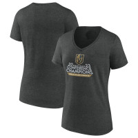 Vegas Golden Knights Women's 2023 Western Conference Champions Locker Room V-Neck T-Shirt - Heather Charcoal Vegas Golden Knights Women's 2023 Western Conference Champions Locker Room V-Neck T-Shirt - Heather Charcoal