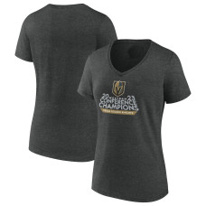 Vegas Golden Knights Women's 2023 Western Conference Champions Locker Room V-Neck T-Shirt - Heather Charcoal Vegas Golden Knights Women's 2023 Western Conference Champions Locker Room V-Neck T-Shirt - Heather Charcoal
