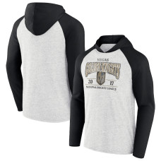 Men's Oatmeal/Black Vegas Golden Knights Collision Course Raglan Pullover Hoodie