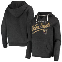Vegas Golden Knights '47 Women's Cross Script Kennedy V-Neck Black Pullover Hoodie Vegas Golden Knights '47 Women's Cross Script Kennedy V-Neck Black Pullover Hoodie
