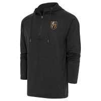Vegas Golden Knights Antigua Spikes Raglan Quarter-Zip Hoodie - Heather Black