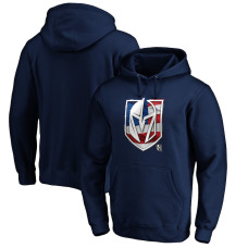 Vegas Golden Knights Banner Wave Logo Navy Pullover Hoodie