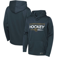 Vegas Golden Knights Youth Authentic Pro Pullover Charcoal Hoodie Vegas Golden Knights Youth Authentic Pro Pullover Charcoal Hoodie