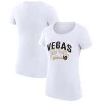 Vegas Golden Knights G-III 4Her by Carl Banks Women's Filigree Logo Fitted White T-Shirt Vegas Golden Knights G-III 4Her by Carl Banks Women's Filigree Logo Fitted White T-Shirt