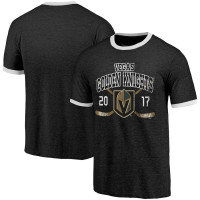 Vegas Golden Knights Majestic Threads Buzzer Beater Tri-Blend Ringer Black T-Shirt