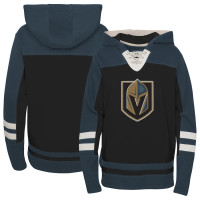 Vegas Golden Knights Preschool Ageless Revisited Lace-Up V-Neck Black Pullover Hoodie