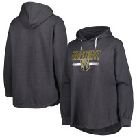 Vegas Golden Knights Women's Plus Size Fleece Heather Charcoal Pullover Hoodie Vegas Golden Knights Women's Plus Size Fleece Heather Charcoal Pullover Hoodie