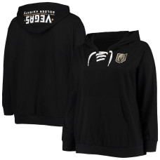 Vegas Golden Knights Women's Plus Size Lace-Up Black Pullover Hoodie