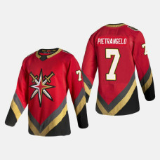 Men's Vegas Golden Knights Alex Pietrangelo #7 2021 Season Reverse Retro Authentic Pro Special Edition Red Jersey