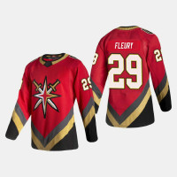 Men's Vegas Golden Knights Marc-Andre Fleury #29 2021 Season Reverse Retro Authentic Pro Special Edition Red Jersey
