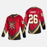 Men's Vegas Golden Knights Mattias Janmark #26 2021 Season Reverse Retro Authentic Red Jersey