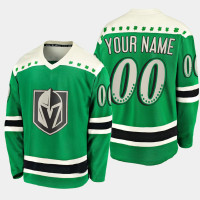 Men's Vegas Golden Knights Custom #00 2021 St. Patrick's Day Green Jersey Men's Vegas Golden Knights Custom #00 2021 St. Patrick's Day Green Jersey