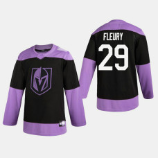 Golden Knights Marc-Andre Fleury #29 Hockey Fights Cancer Practice Black Jersey