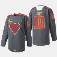 Nicolas Roy Vegas Golden Knights DonorAwareness 2022 Black #10 Jersey Warm-Up