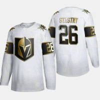 Men's Vegas Golden Knights Paul Stastny #26 NHL Golden Edition White Authentic Jersey