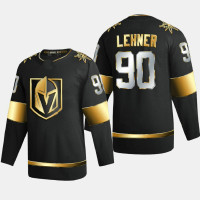 Men Vegas Golden Knights Robin Lehner #90 2020-21 Golden Edition Limited Authentic Black Jersey