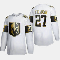 Men's Vegas Golden Knights Shea Theodore #27 Golden Edition White Authentic Jersey