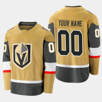 Men's Vegas Golden Knights Custom #00 Alternate 2020-21 Premier Gold Jersey Men's Vegas Golden Knights Custom #00 Alternate 2020-21 Premier Gold Jersey