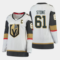 Women Vegas Golden Knights Mark Stone #61 Away 2021 Captain White Jersey